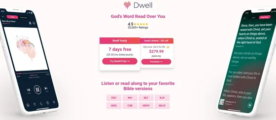 Dwell audio Bible app: God's Word read over you